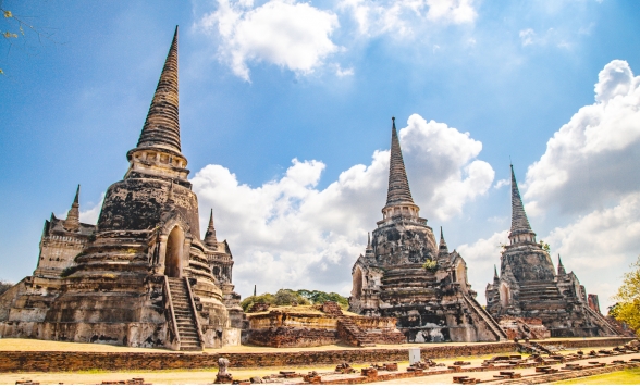 【午前発】世界遺産アユタヤ遺跡観光 + 象乗り体験ツアー
